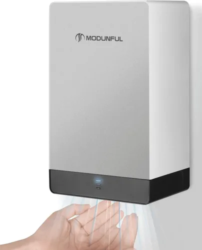 Vista 15 de modunful Secadores de manos compactos para baños domésticos: secador de manos Turbo Power con enchufe de 110V, flujo de aire dual, D5 Ease Pure