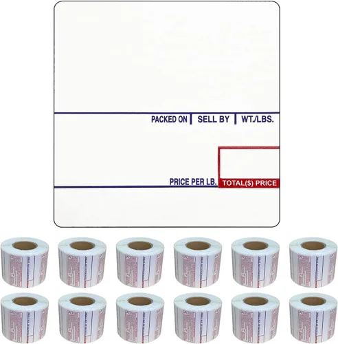 Vista 7 de VisionTechShop LST-801B, 58 x 40 mm (2.283" x 1.575"), UPC, 700 por rollo, 12 rollos/caja, en blanco