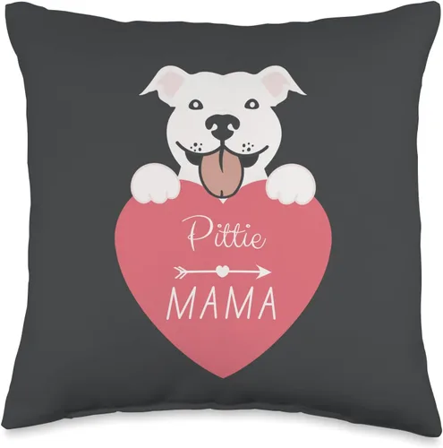 Vista 5 de jovy fits Pittie Mama Regalos para Pitbull, almohada Pit Bull Mom, 18 x 18 pulgadas, multicolor