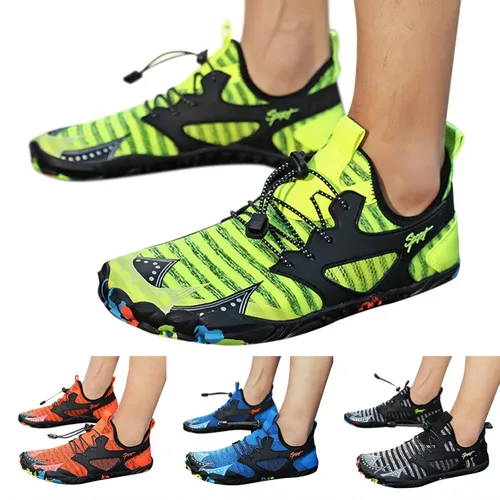 Vista 2 de APQAIKV Zapatos de correr para hombre, zapatos de agua de verano con cordones, zapatos de agua de secado rápido, zapatos de natación y hombres