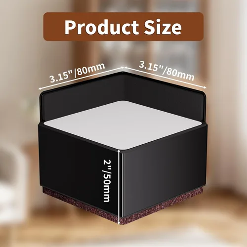 Vista 7 de Elevadores de cama para muebles de 2 pulgadas, de metal, autoadhesivos