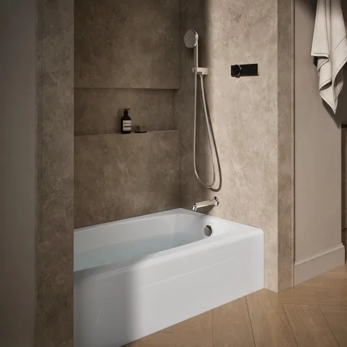 Vista 2 de KOHLER K-746-0 Seaforth - Bañera con drenaje a la derecha, color blanco