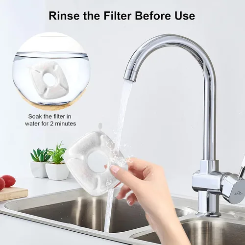 Vista 4 de 8 filtros de repuesto para fuente de gato Veken para fuente automática de mascotas de 95 onzas/2.8 L y dispensador de agua de acero inoxidable