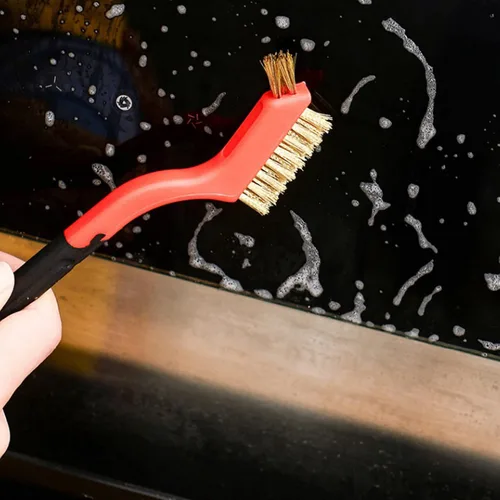 Vista 4 de Juego de cepillos de alambre para raspar, agarre suave para frotar óxido, suciedad y pintura con limpieza profunda