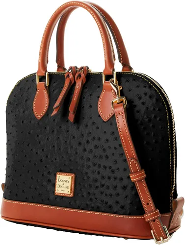 Vista 2 de Dooney & Bourke Bolso, Bolso con cremallera de avestruz, Negro