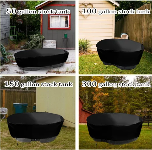 Vista 7 de TOYMIS Cubierta para tanque de almacenamiento ovalada resistente al calor, impermeable, negra, 52.8 x 31.5 x 11.8 pulgadas, personalizada, sólida
