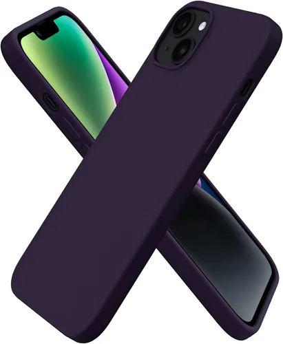 Vista 14 de ORNARTO Compatible con iPhone 14 Plus Funda 6.7, Silicona Líquida Delgada de 3 Capas Completamente Cubierta Funda de Teléfono de Goma de Gel Suave