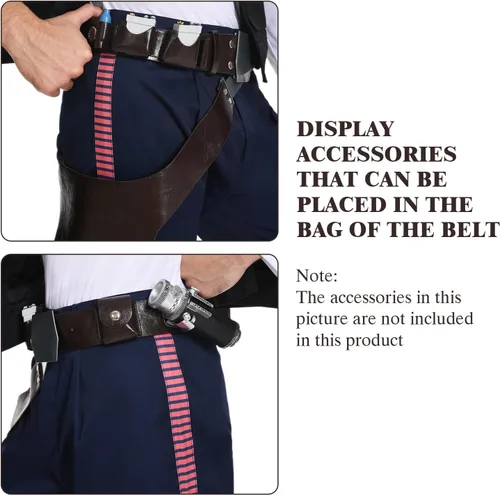 Vista 6 de Funda para cinturón de disfraz de cosplay para hombre, accesorios de piel sintética para Halloween
