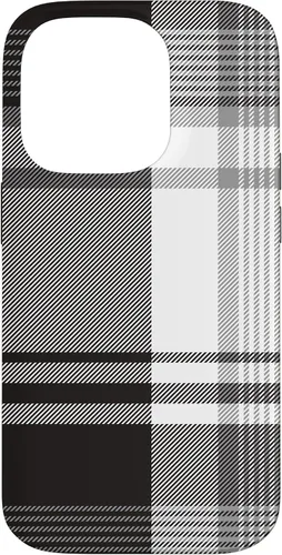 Vista 17 de Black White Grey Plaid Winter Fall Halloween Pattern Design Case for iPhone 17