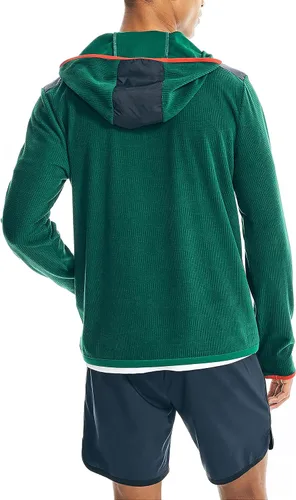 Vista 3 de Nautica Sudadera con capucha para hombre con cremallera de un cuarto de fabricación sostenible