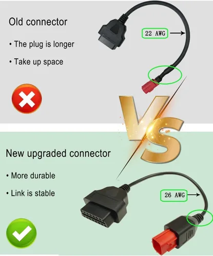 Vista 3 de Cable adaptador OBD2 de 6 pines para Guzzi Suzuki Yamaha Harley Davidson Piaggio Vespa motocicleta OBD cable de diagnóstico Euro5 6pin conector