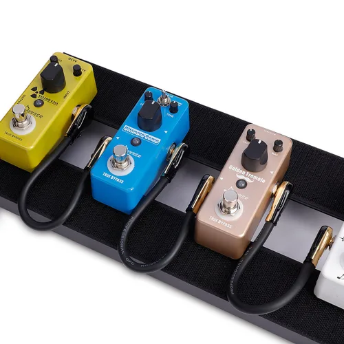 Vista 6 de Donner, cable profesionales para pedales e instrumentos, para guitarra, bajo y pedales de efecto, 1/4 in. Cables para pedalboard, ángulo recto, 15 cm