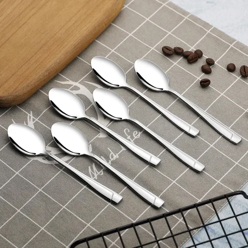 Vista 5 de Anbers Cucharas de café espresso Demitasse de acero inoxidable, 5 pulgadas, 16 piezas