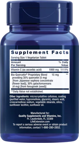 Vista 2 de Life Extension Vitamina C con fitosoma de bio-quercetina, 1000 mg, píldoras de suplemento de vitamina C de alta potencia absorbibles diariamente