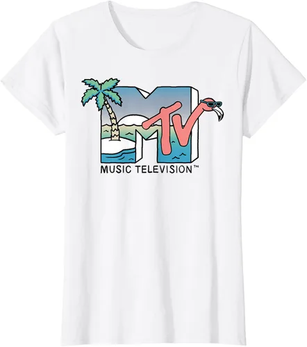 Vista 19 de MTV Camiseta con logotipo de flamenco de Beach Island Blanco