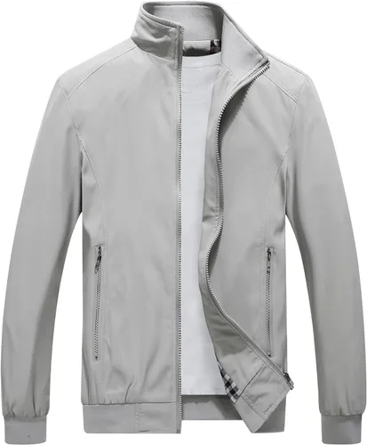 Vista 7 de Lamgool Chaquetas ligeras para hombre, cortavientos, casuales, para primavera, otoño, abrigo activo para exteriores