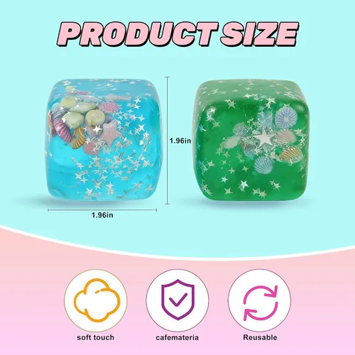 Vista 8 de Bolas de estrés blandas de cubitos de hielo, juguete sensorial de Verde