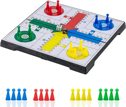 Vista 10 de Ludo - Juego de mesa de juego de 9.8 pulgadas, plegable magnético, juego de estrategia clásico de viaje para niños y adultos (ángulo derecho)