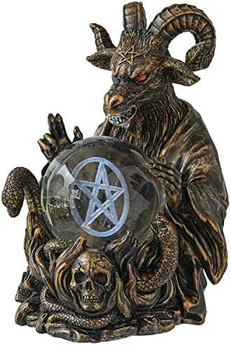 Vista 5 de Pacific Giftware Baphomet Sabbatic - Estatua decorativa de cabra de Mendes con LED 3D