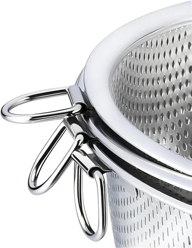 Vista 4 de GREATLINK Coladores y coladores de pasta de alimentos para cocina, colador de acero inoxidable, colador de malla de cocina, colador de metal grande