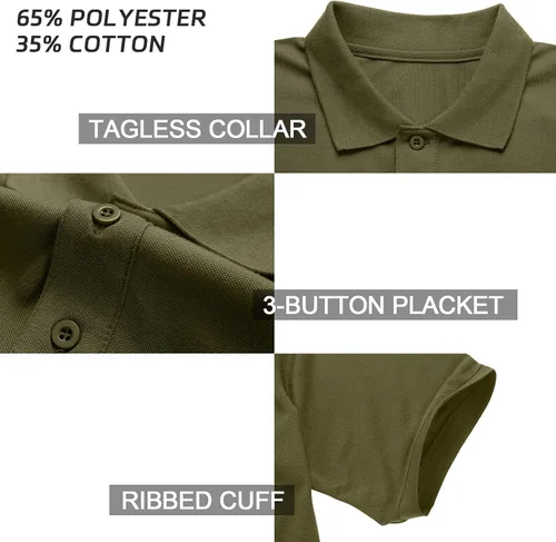 Vista 4 de Polo de manga corta para hombre, absorbe la humedad, secado rápido, con bolsillo