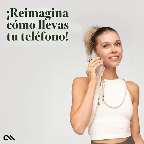 Vista 3 de Case-Mate Cordón cruzado para teléfono/cadena - Correa manos libres - Cuerda beige Works with All Phones - Rope Cell Phone Charm - Neck Chain