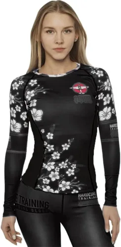 Vista 15 de Hardcore Training Camiseta de compresión de manga larga para mujer, capa base de compresión, ajustada, yoga, correr, gimnasio, entrenamiento