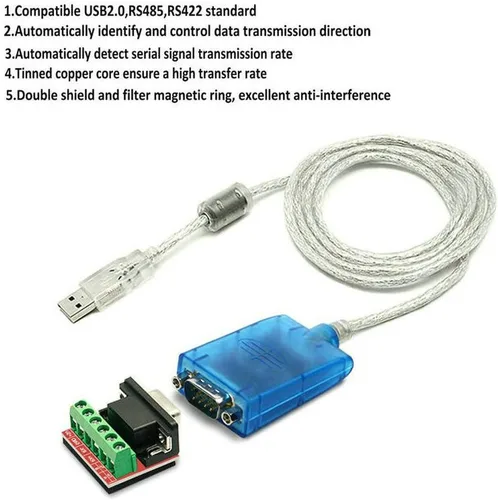 Vista 3 de Cable adaptador de puerto serie USB a RS422 RS485 con chip FTDI compatible con Windows 10, 8, 7, XP y Mac con protección ESD (1.5 pies/1.6 ft)