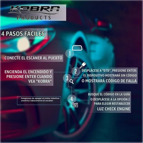 Vista 4 de Kobra - Escáner OBD2 - Lector de código de automóvil, herramientas de diagnóstico universal de automóvil OBD para todos los automóviles, lectores