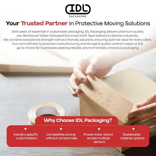 Vista 7 de IDL Packaging Cinta engomada Kraft activada por agua de 2.83" x 450', 30lb