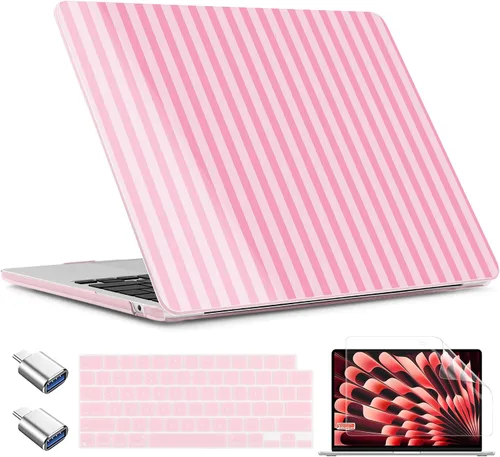 Vista 14 de TWOLSKOO Funda para MacBook Air de 15 pulgadas 2025 2024 2023 Release M4 A3241 M3 A3114 M2 A2941, carcasa rígida de plástico, protector de pantalla