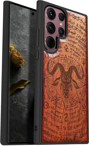 Vista 12 de Carveit Funda de madera para Galaxy S22 Ultra [madera natural y TPU suave] a prueba de golpes, diseño de madera único y elegante, compatible
