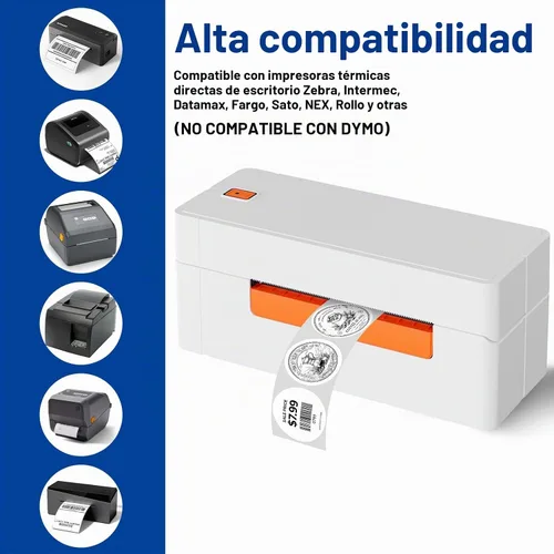 Vista 6 de ESSENTIAL - Etiquetas adhesivas térmicas directas circulares de 2 pulgadas, autoadhesivas, redondas Etiqueta de envío blanca, compatible