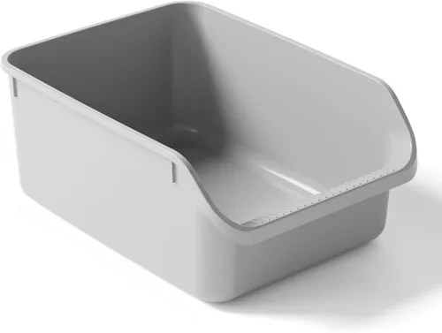 Vista 8 de SpaceTime Caja de arena grande para gatos con lados altos, cajas para gatos de interior, bandeja de arena para gatos para gatitos, caja de arena