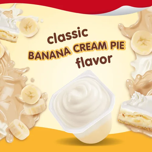 Vista 3 de Snack Pack Tazas de pudín con sabor a pastel de crema de plátano, 3.25 onzas, 4 unidades (paquete de 12)