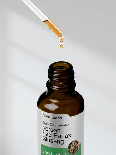 Vista 8 de Horbäach Ginseng rojo coreano Extracto líquido de 2 onzas líquidas Panax Ginseng Suplemento vegetariano, sin OMG, sin gluten