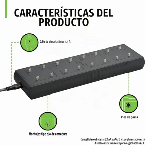 Vista 11 de Coast Zithion-X - Batería recargable AA (8 baterías) y estación de carga ZXCS16 de 16 puertos - Paquete combinado