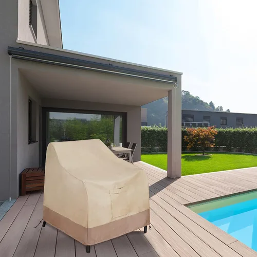 Vista 6 de Funda para silla de patio, resistente al agua, para exteriores, protección contra todo tipo de clima, funda para muebles de césped, paquete de 2