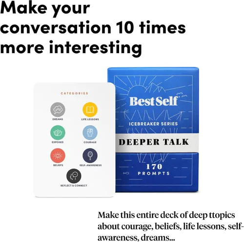 Vista 5 de BestSelf Deeper Talk Deck – 170 Conversation Starter Cards, 6 Categories