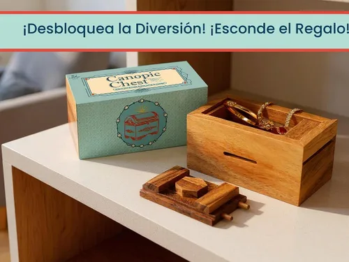 Vista 7 de BSIRI Canopic Chest Challenging Brain Teaser Rompecabezas de madera para la mente y uso como joyería de almacenamiento de dinero, rompecabezas 3D