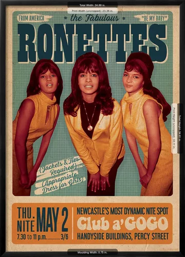 Vista 5 de AllPosters Póster de pared The Ronettes Club a go on Black Frame, 23x33