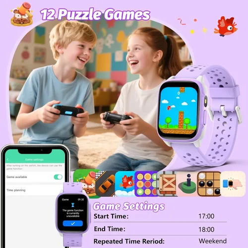 Vista 6 de Reloj para Niños con 140 Modos Deportivos, Rastreador de Fitness para Niños de 1.5", Reloj Inteligente para Niñas, No Requiere APPTeléfono, Monitor