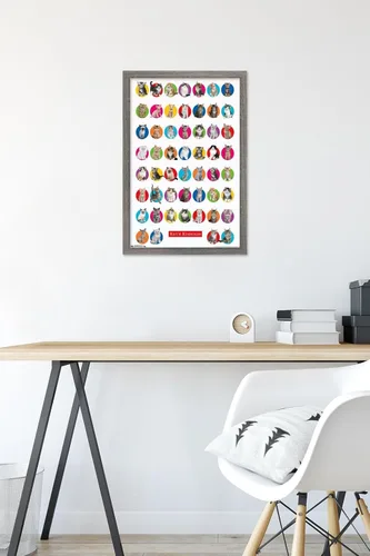 Vista 2 de Trends International Keith Kimberlin - Póster de pared de cuadrícula de gatito, 14.725 x 22.375 pulgadas, versión enmarcada de madera de granero