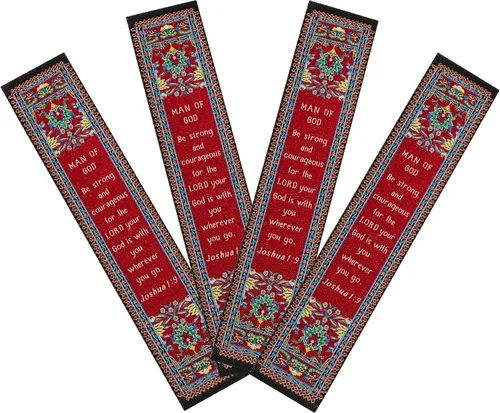 Vista 7 de Armor of God, paquete a granel de 4 marcadores de versículos de la Biblia de tela tejida, marcadores religiosos suaves y flexibles para novelas