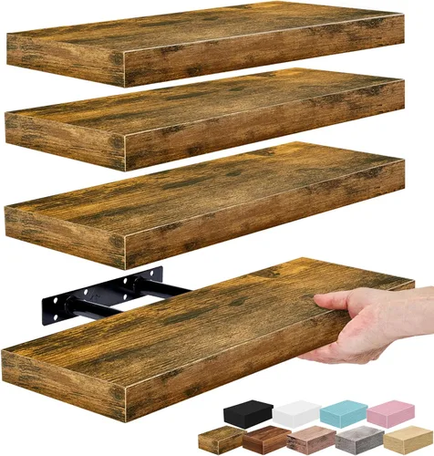 Vista 10 de Sorbus Estantes flotantes para pared, estante flotante de 16 pulgadas para cocina, dormitorio, sala de estar, baño, hogar y decoración de pared