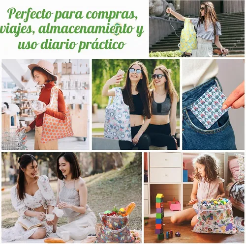 Vista 6 de Geyee 40 bolsas de compras reutilizables para comestibles, plegable, a granel, para cocina, impermeable, resistente, asa para regalo, bolsa de fiesta