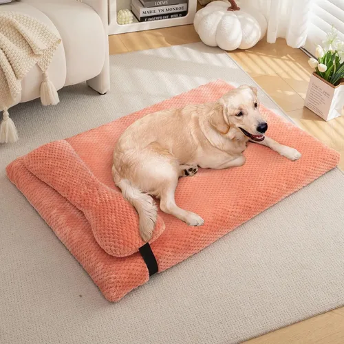 Vista 23 de Cama para perros con almohada para perros pequeños, cama ortopédica para perros con funda extraíble, alfombrilla lavable para mascotas de hasta 5