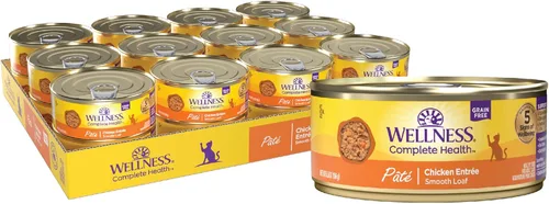 Vista 14 de Wellness Complete Health - Alimento húmedo en paté para gatos adultos, natural, rico en proteínas, sin granos, 3 onzas, paquete de 24