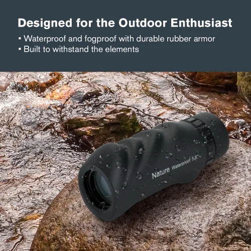 Vista 12 de Celestron – Monocular Nature 10x25 – Ideal para senderismo y observación de vida silvestre – Ópticas multicapa – Lente objetiva de 25mm – Prisma