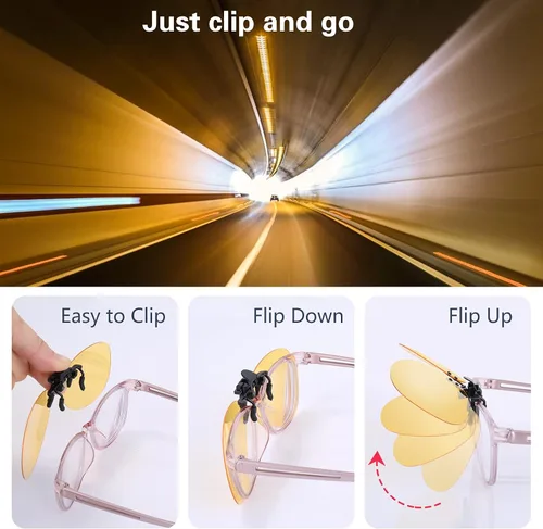 Vista 3 de Costyle Retro Polarized Clip on Flip up Plastic Sunglasses Driving Fishing Traveling